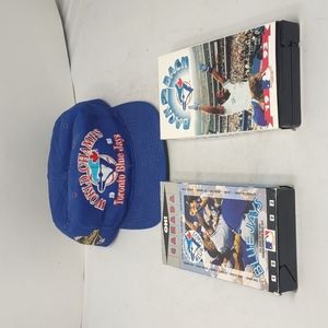 Toronto blue Jays Hat and VHS memorabilia
